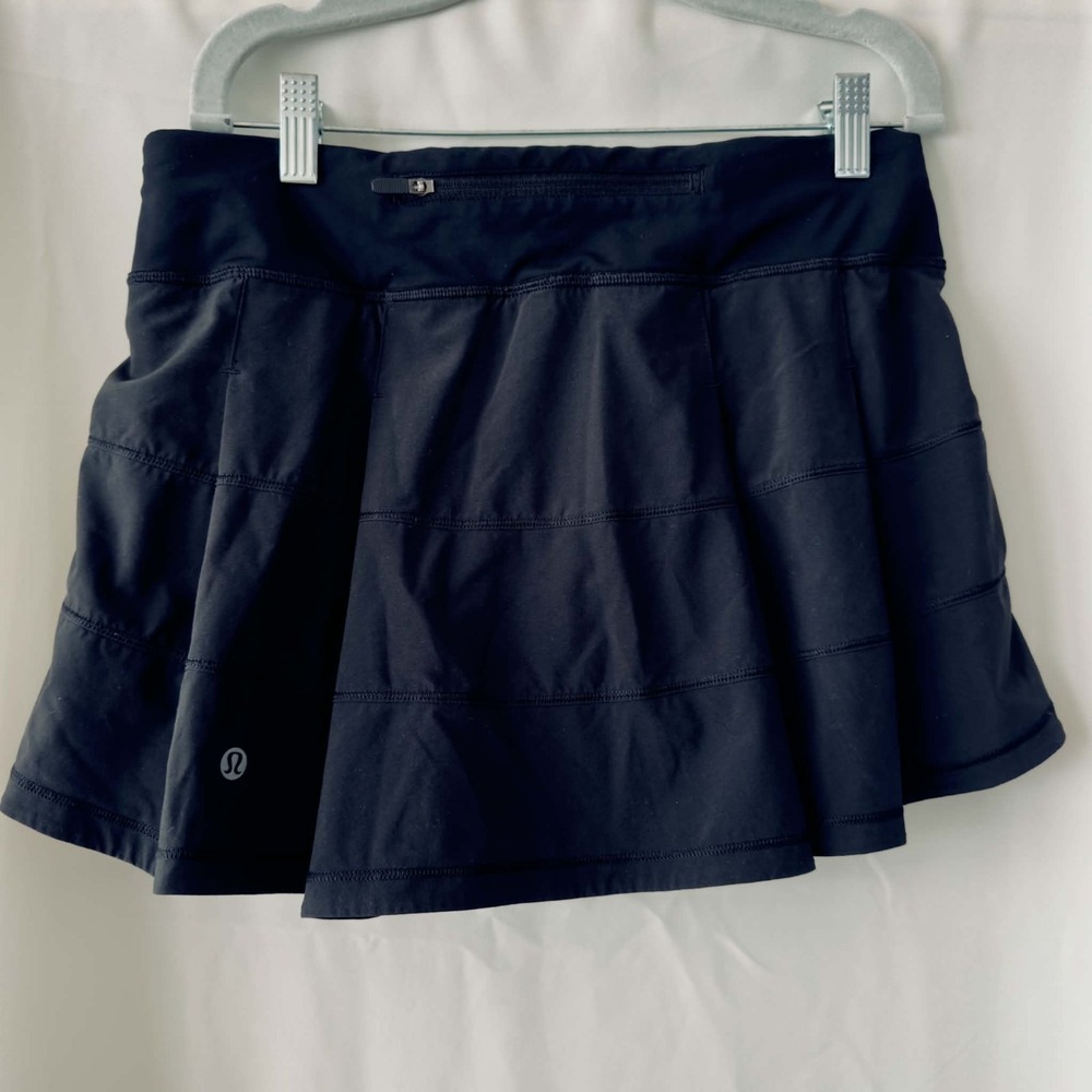 Lululemon Tennis Skort Size 6 Black Pleated Athletic Golf Pickleball Women's Zip